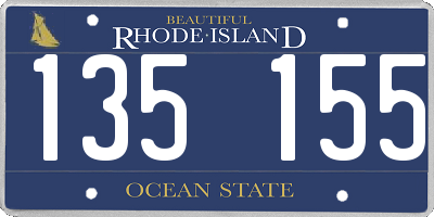 RI license plate 135155