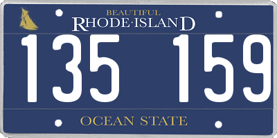 RI license plate 135159