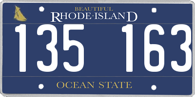 RI license plate 135163