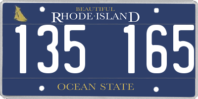 RI license plate 135165