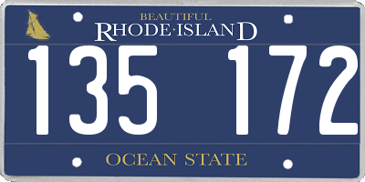 RI license plate 135172