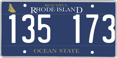 RI license plate 135173