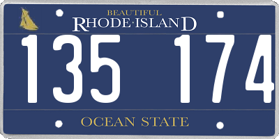 RI license plate 135174