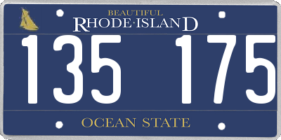 RI license plate 135175