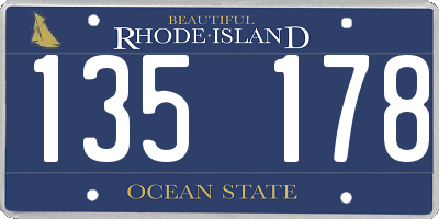 RI license plate 135178