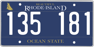 RI license plate 135181