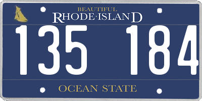 RI license plate 135184