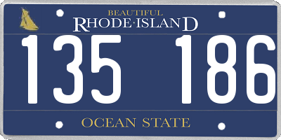 RI license plate 135186