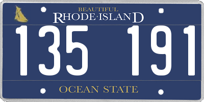RI license plate 135191