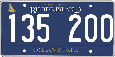 RI license plate 135200
