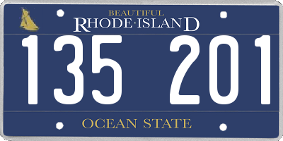 RI license plate 135201