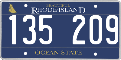 RI license plate 135209