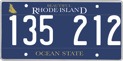 RI license plate 135212