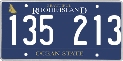 RI license plate 135213