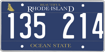 RI license plate 135214