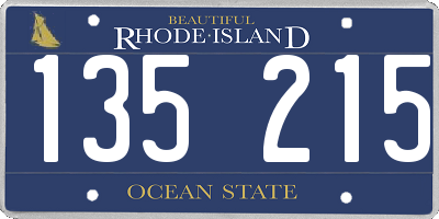 RI license plate 135215