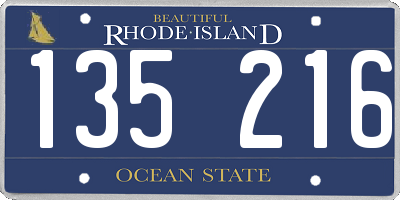 RI license plate 135216