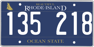 RI license plate 135218