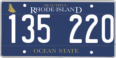 RI license plate 135220