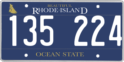 RI license plate 135224