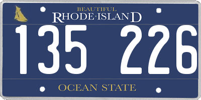 RI license plate 135226