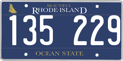 RI license plate 135229