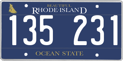 RI license plate 135231