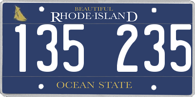 RI license plate 135235