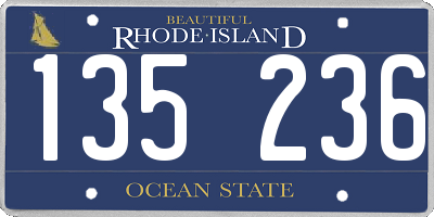 RI license plate 135236