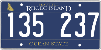 RI license plate 135237