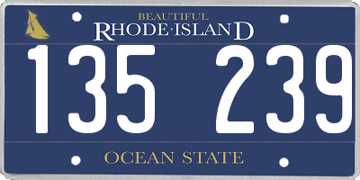 RI license plate 135239