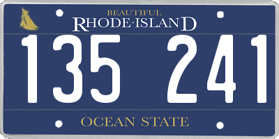 RI license plate 135241