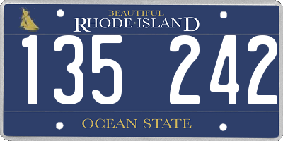 RI license plate 135242