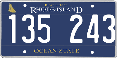 RI license plate 135243