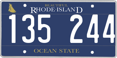 RI license plate 135244