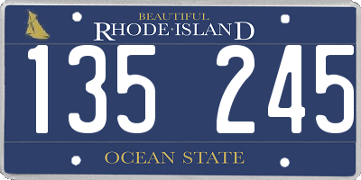 RI license plate 135245