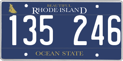 RI license plate 135246