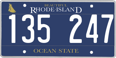 RI license plate 135247