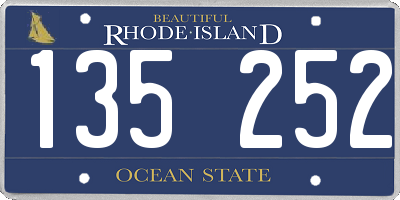 RI license plate 135252