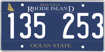 RI license plate 135253
