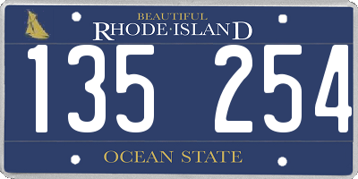 RI license plate 135254