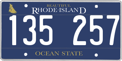 RI license plate 135257