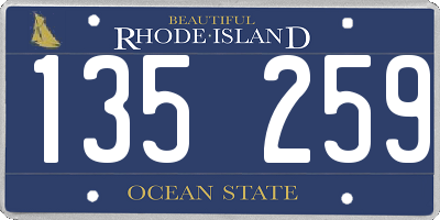 RI license plate 135259
