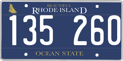RI license plate 135260