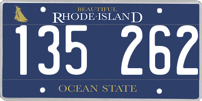 RI license plate 135262