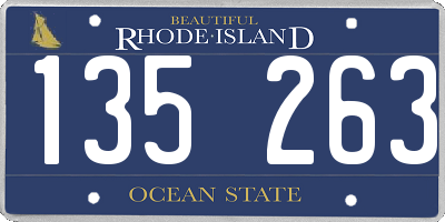 RI license plate 135263