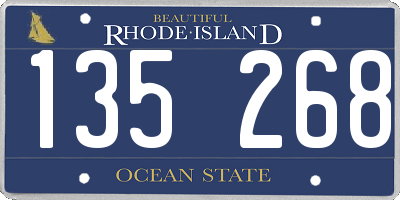RI license plate 135268