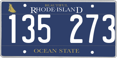 RI license plate 135273