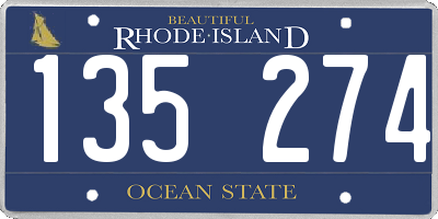 RI license plate 135274