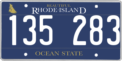 RI license plate 135283